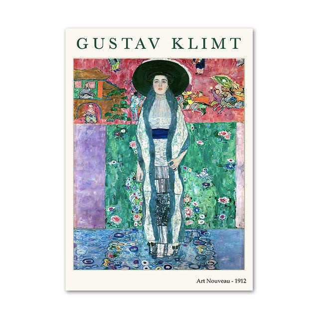 Gustav Klimt Green Art Print Canvas Posters - Modern Home Decor for Living Room, Bedroom & Office Wall Art