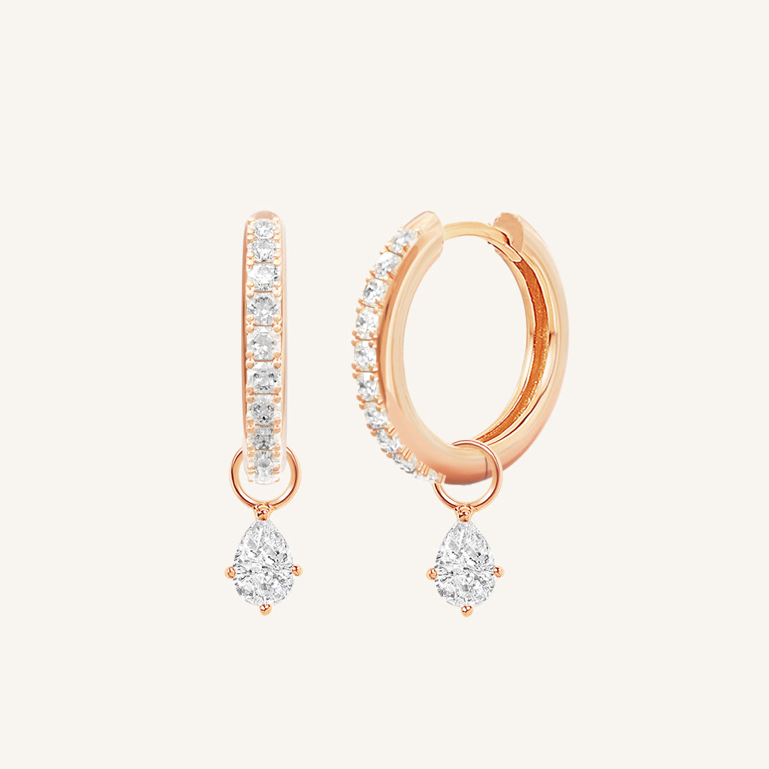 Axial Crystal Hoops - Elegant Rhinestone Earrings for Women, Dainty Sparkling Studs for Daily Wear & Special Occasions | Perfect Gift for Birthday, Anniversary & Party