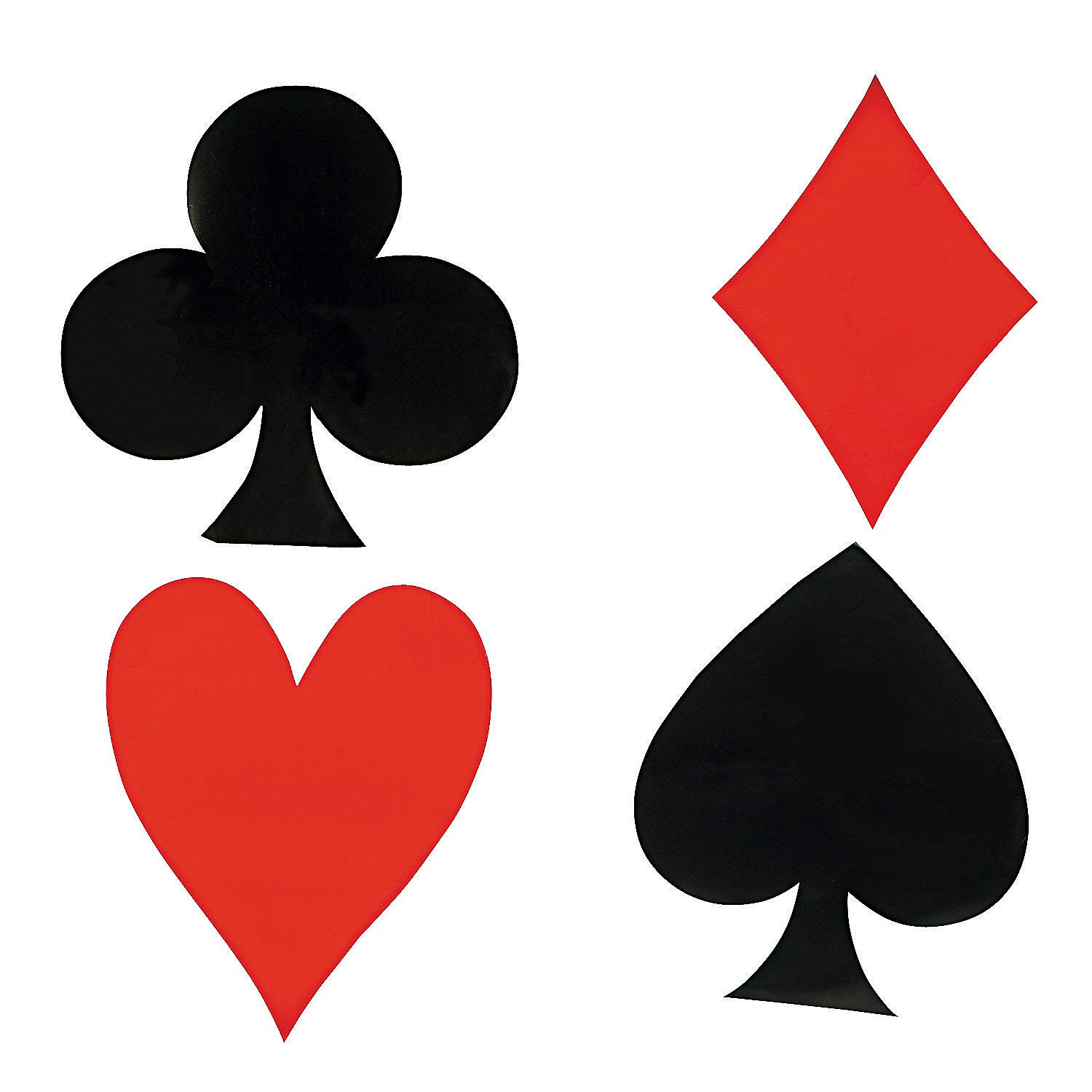 Jumbo Playing Card Suit Cutouts (4-Piece Set) - Large Party Decorations, Wall Decor for Casino Theme Parties, Game Nights & Birthday Celebrations