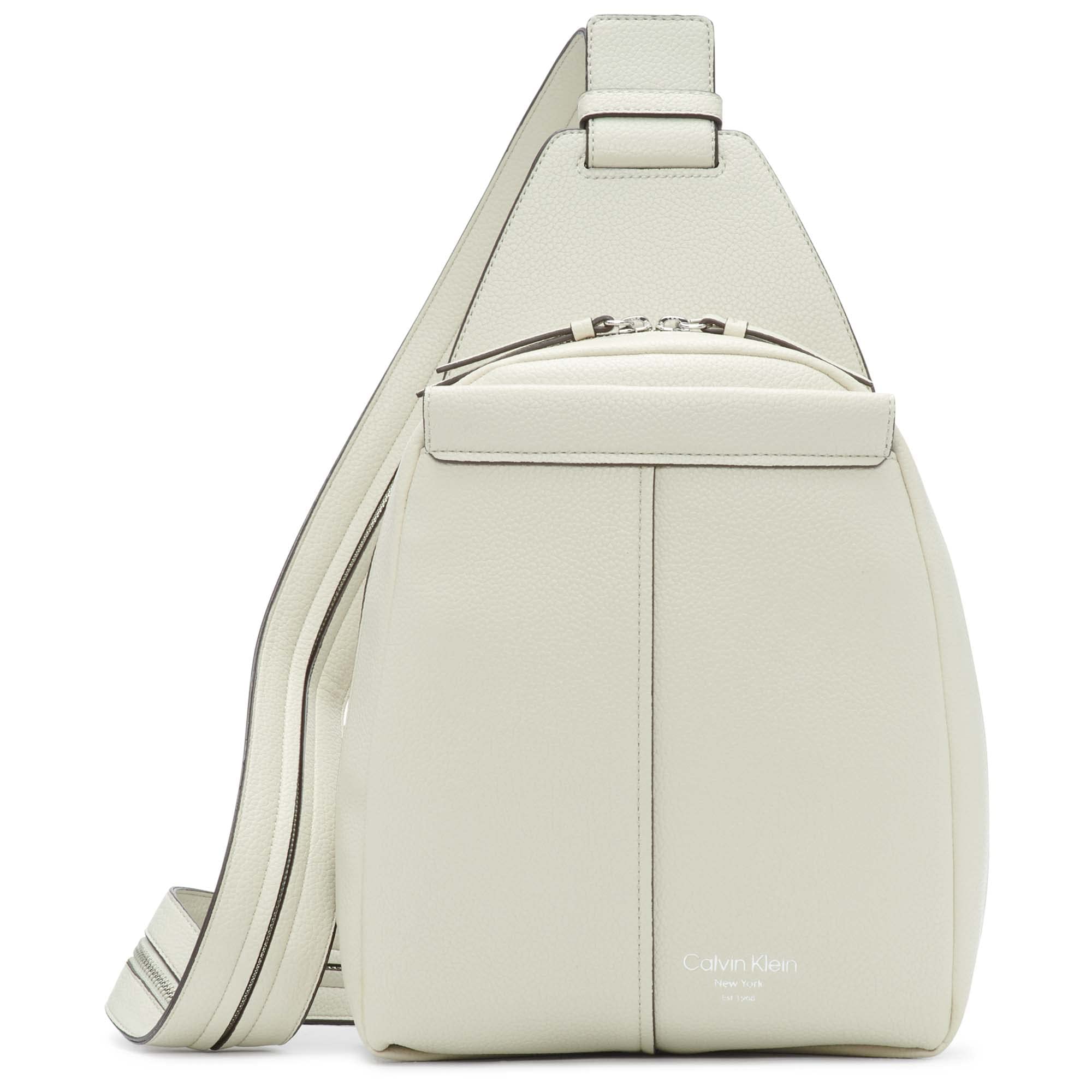 Calvin Klein Women's Myra Convertible Sling Backpack - Adjustable Crossbody Purse for Travel, Work & Gym | Pelican Color | One Size Fits All | Stylish & Functional Daypack