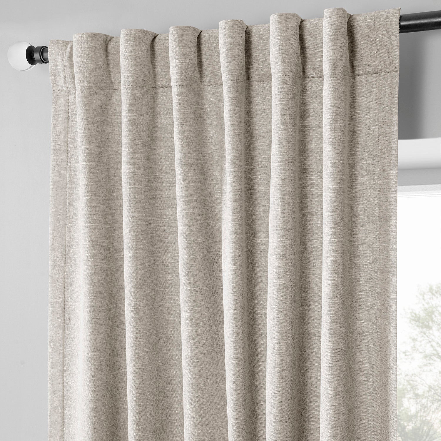 Boho Chic Faux Linen Blackout Curtains - Coastal Beige (Set of 2 Panels) for Living Room & Bedroom Window Treatments | Noise Reducing & Light Blocking