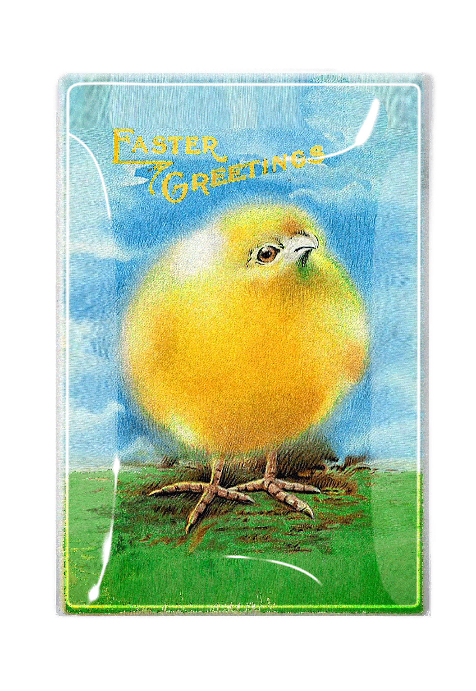 Vintage Spring Yellow Peep Decoupage Glass Serving Tray - Easter Decor, Dessert Display & Home Decor for Parties, Tea Time and Gift Giving