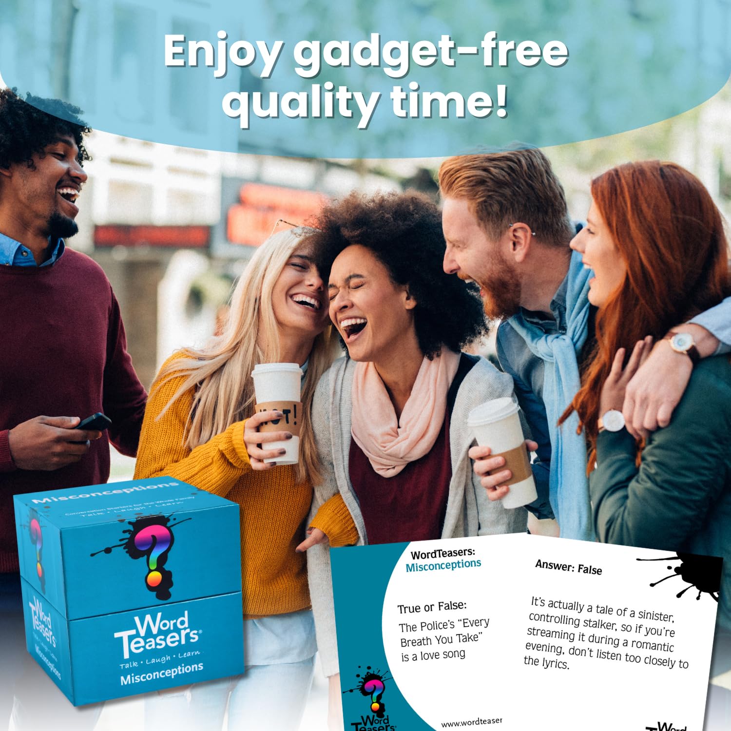 WORD TEASERS Misconceptions Conversation Starters - 150 Fun Trivia Question Cards for Kids & Adults - Family Game Night Party Icebreaker - Perfect for Classroom, Travel & Social Gatherings