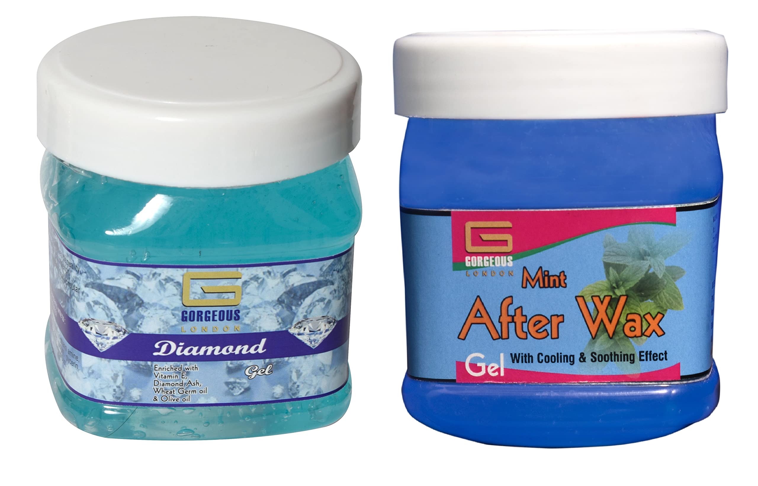 London Diamond Gel & Mint After Wax Gel Combo (2 Pack, 450ml Each) – Post-Waxing Soothing & Hair Removal Care for Smooth Skin