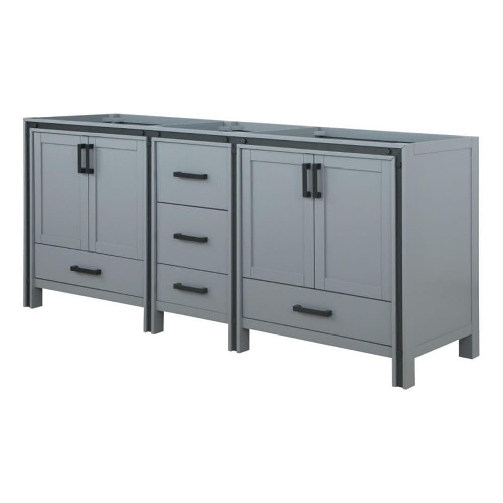 Ziva 80 Inch Wide x 22 Inch Deep Dark Grey Double Bathroom Vanity with Sink - Modern Bathroom Furniture for Master Bath & Guest Bath Remodel