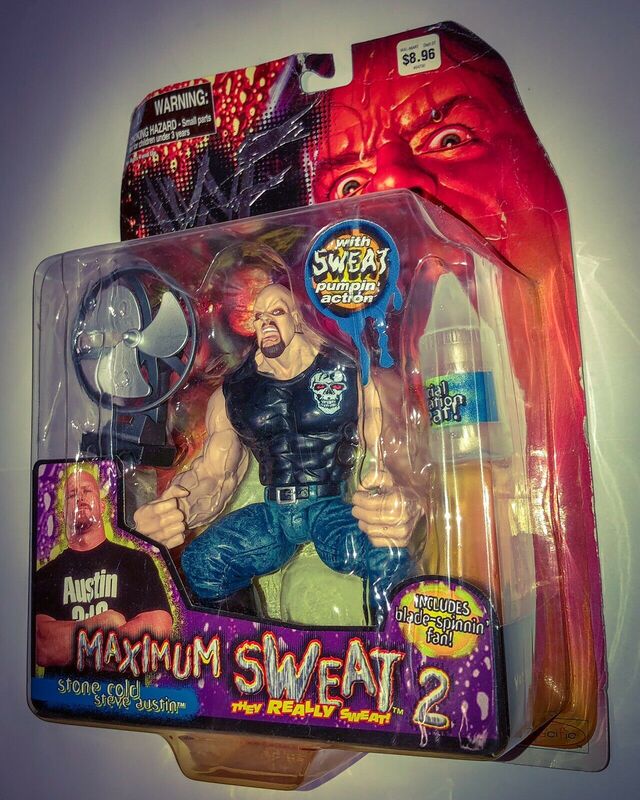 1999 WWF Jakks Pacific Maximum Sweat Series 2 Stone Cold Steve Austin Wrestling Action Figure - Collectible Toy for WWE Fans & Memorabilia Enthusiasts - Perfect for Display, Gifts, and Nostalgic Collections
