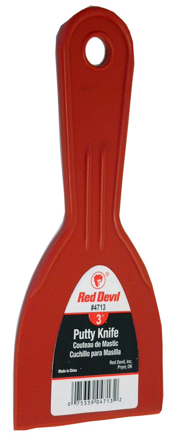 Red Devil 4713 3-Inch Plastic Putty Knife - Perfect for Drywall Repair, Spackling & DIY Home Projects
