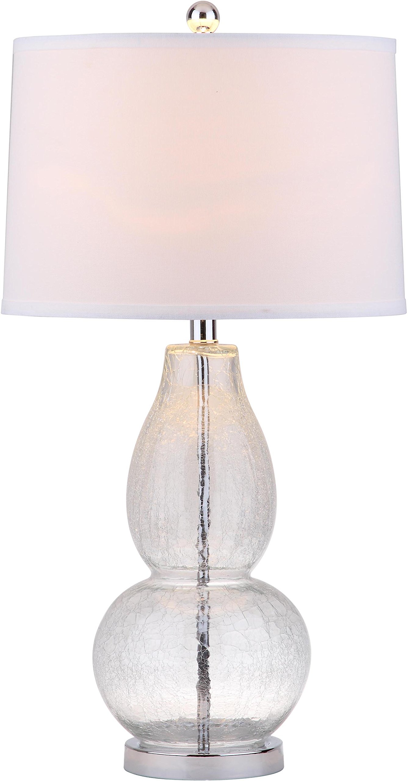 SAFAVIEH Lighting Mercurio Crackle Glass Double Gourd Table Lamp - 29 Inch Modern LED Desk Light for Bedroom, Living Room & Home Office (Bulbs Included) | Perfect for Nightstand, Reading Nook & Ambient Lighting