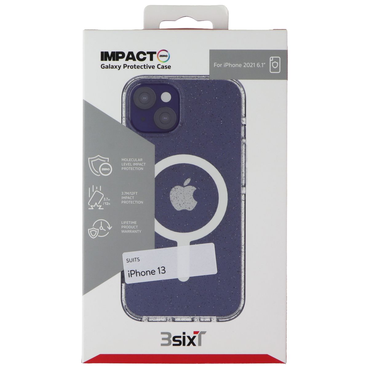 3SIXT Impact Zero Series MagSafe Case for Apple iPhone 13 - Glitter Design | Shockproof & Wireless Charging Compatible | Perfect for Everyday Use, Travel & Outdoor Activities