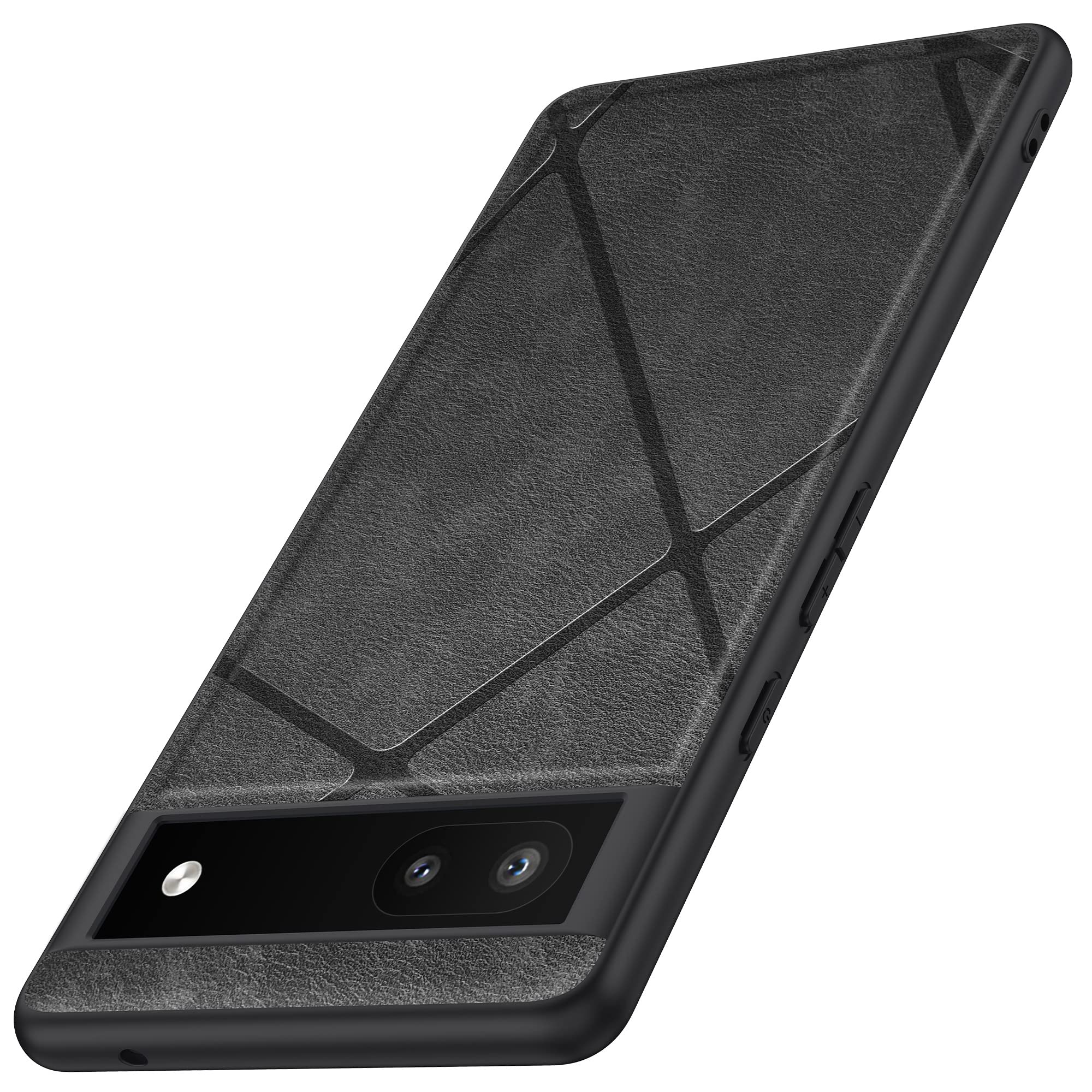 Premium Leather Stripe Google Pixel 6A Case - Elegant Soft Grip Shockproof Business Phone Cover for Pixel 6A 5G (6.1