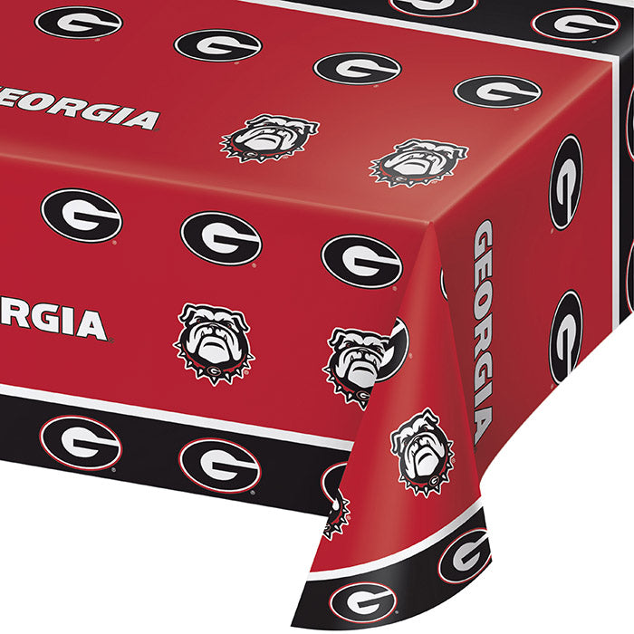 12-Pack Bulk University of Georgia Plastic Table Covers - Perfect for Tailgates, Game Day Parties & School Events