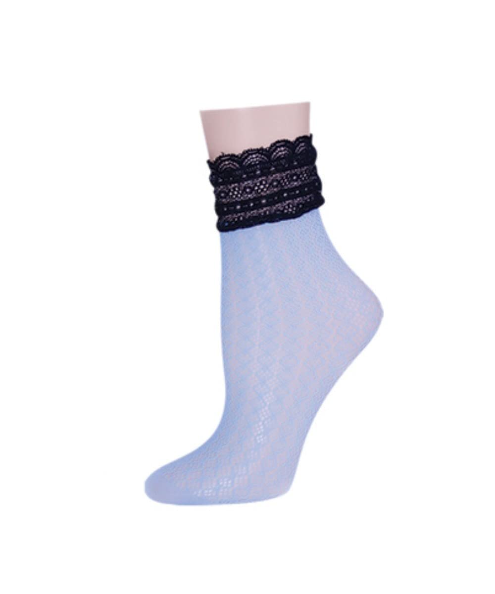 MeMoi Women's Diamond Floral Lace Ankle Socks - Elegant & Comfortable Socks for Casual Wear, Date Night, and Special Occasions