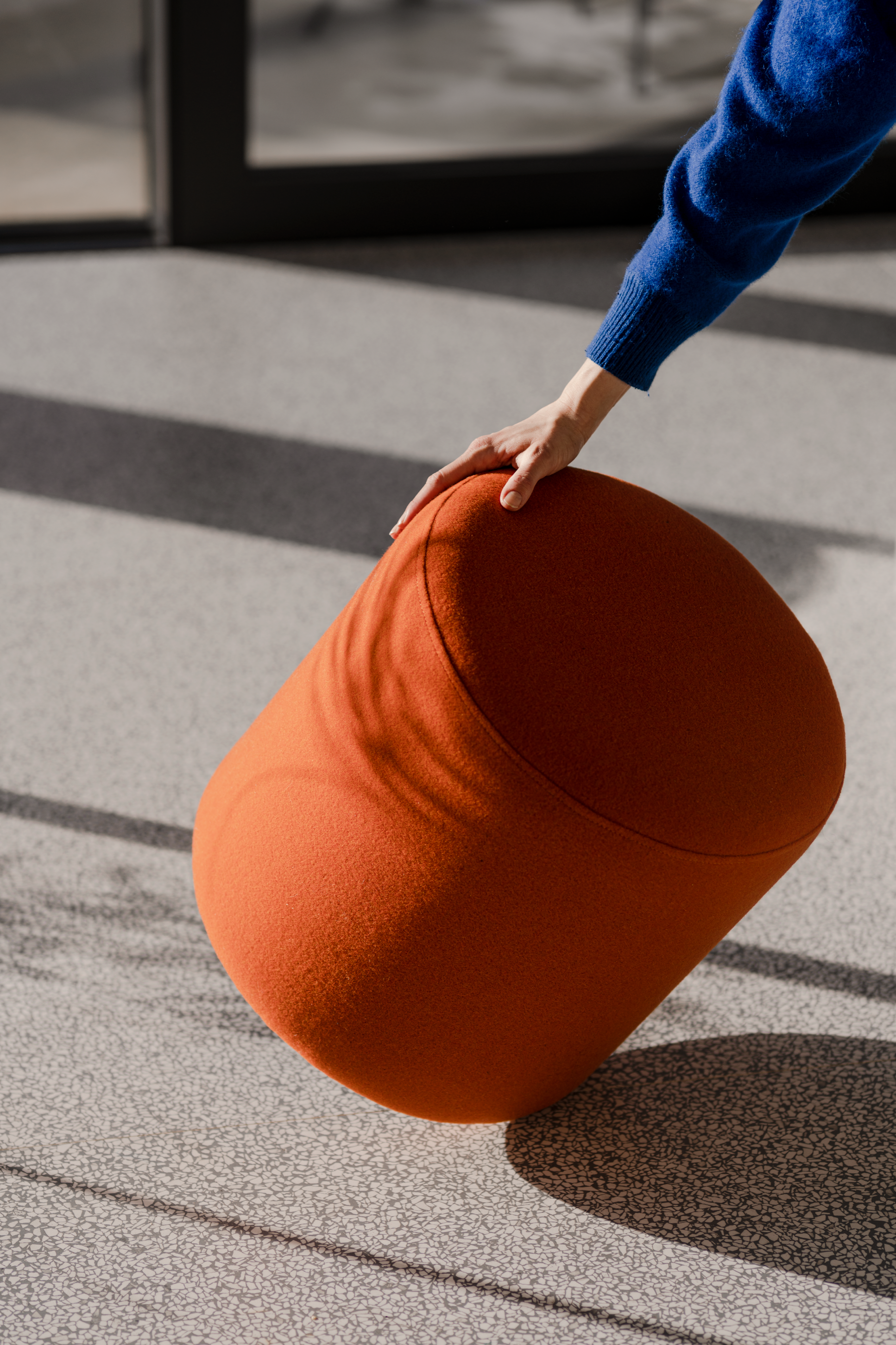 Handmade Folk Pouf Ottoman - Extra Tall Boho Floor Seating for Living Room, Bedroom & Outdoor Use