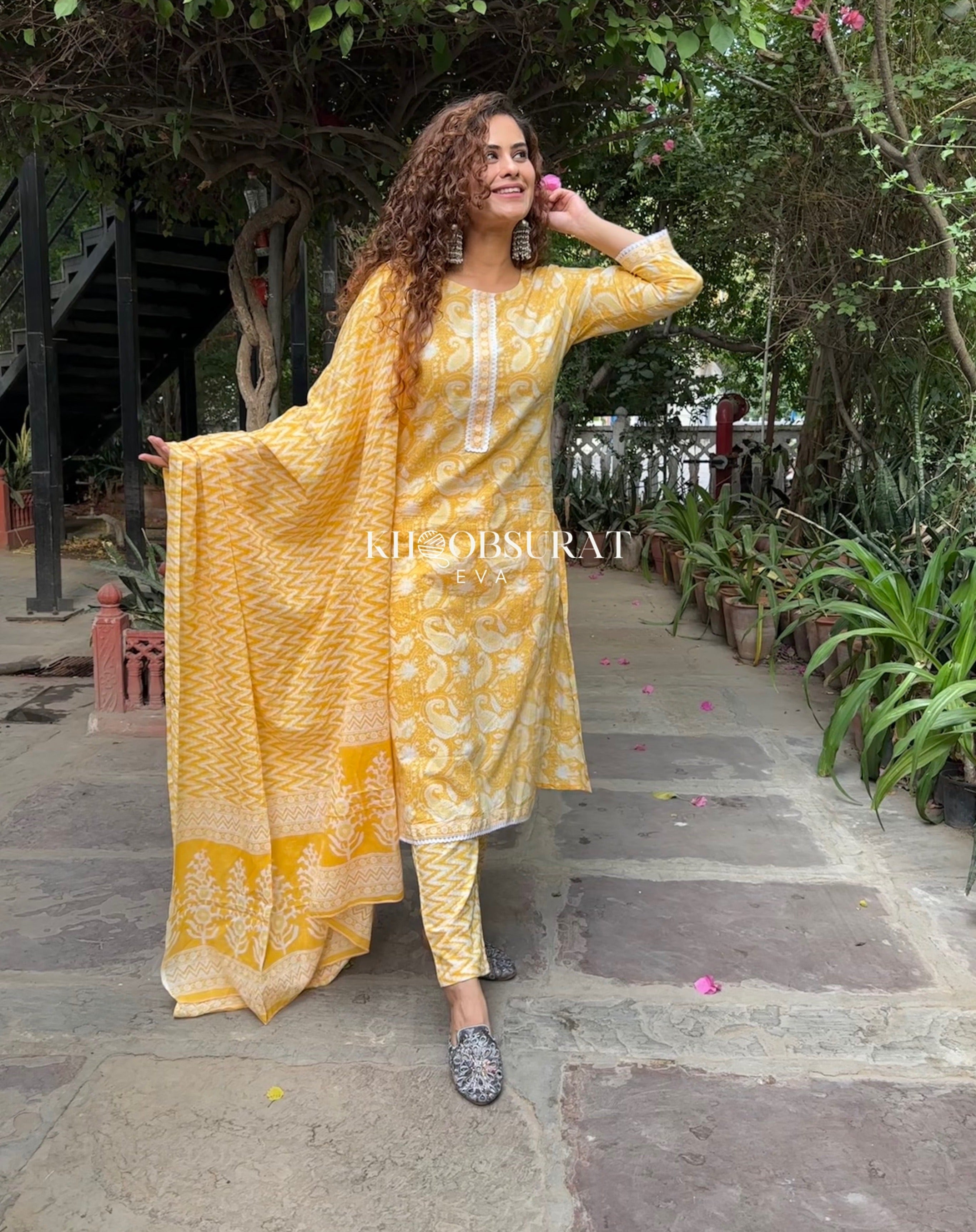 Stylish Sunflower Yellow Kurta Suit Set for Women - Traditional Indian Ethnic Wear for Festivals, Weddings & Special Occasions