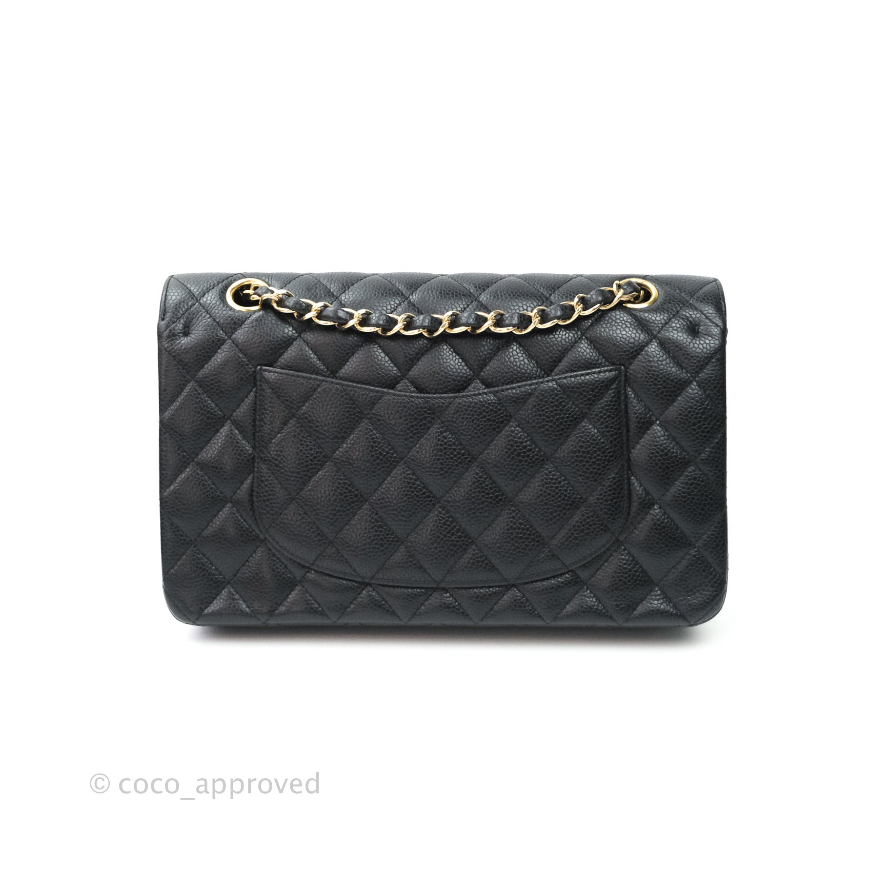 Chanel Classic Medium Double Flap Bag Black Caviar Leather with 24K Gold Hardware - Luxury Designer Handbag for Women, Perfect for Work, Evening Events & Special Occasions