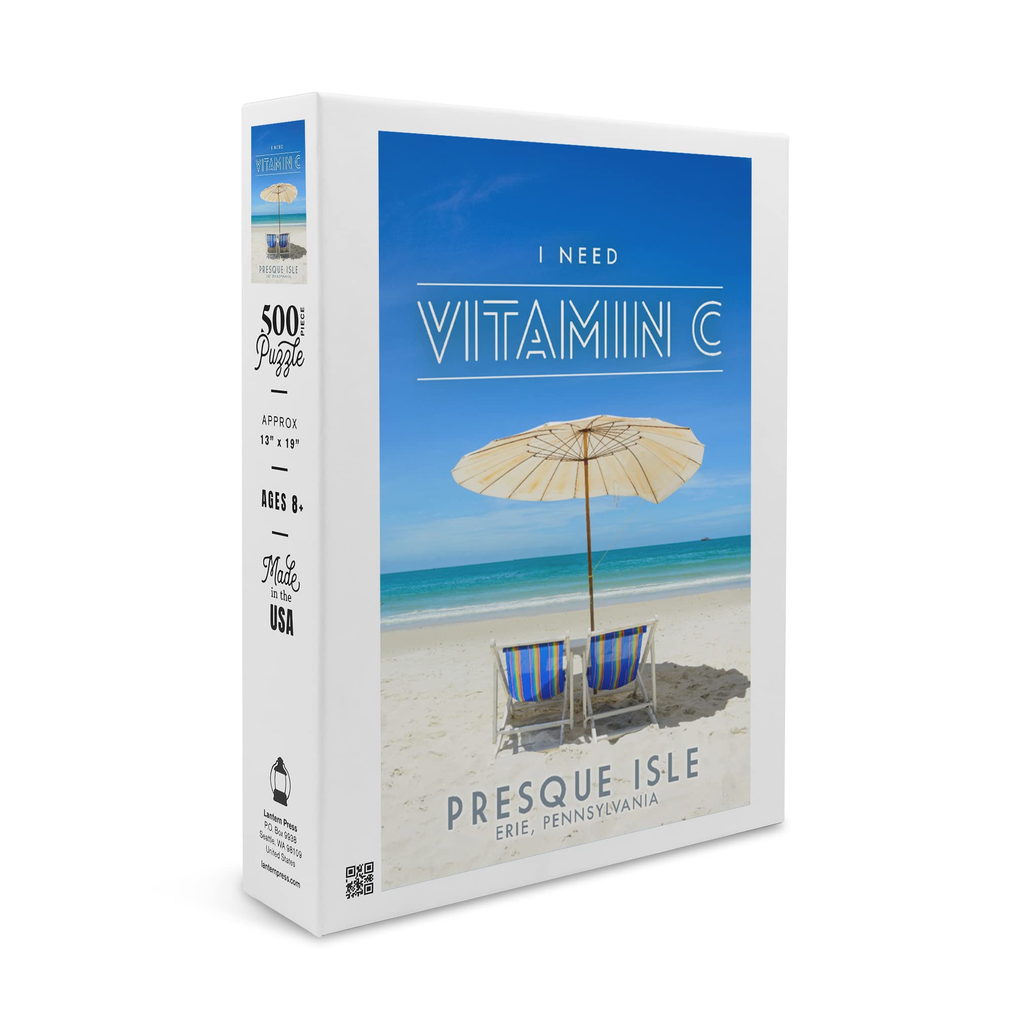 Premium 500-Piece Jigsaw Puzzle - Erie Pennsylvania & Presque Isle Beach Scene (19x27 inches) | Made in USA | Fun Family Activity & Home Decor | Perfect for Relaxation, Stress Relief & Cognitive Development