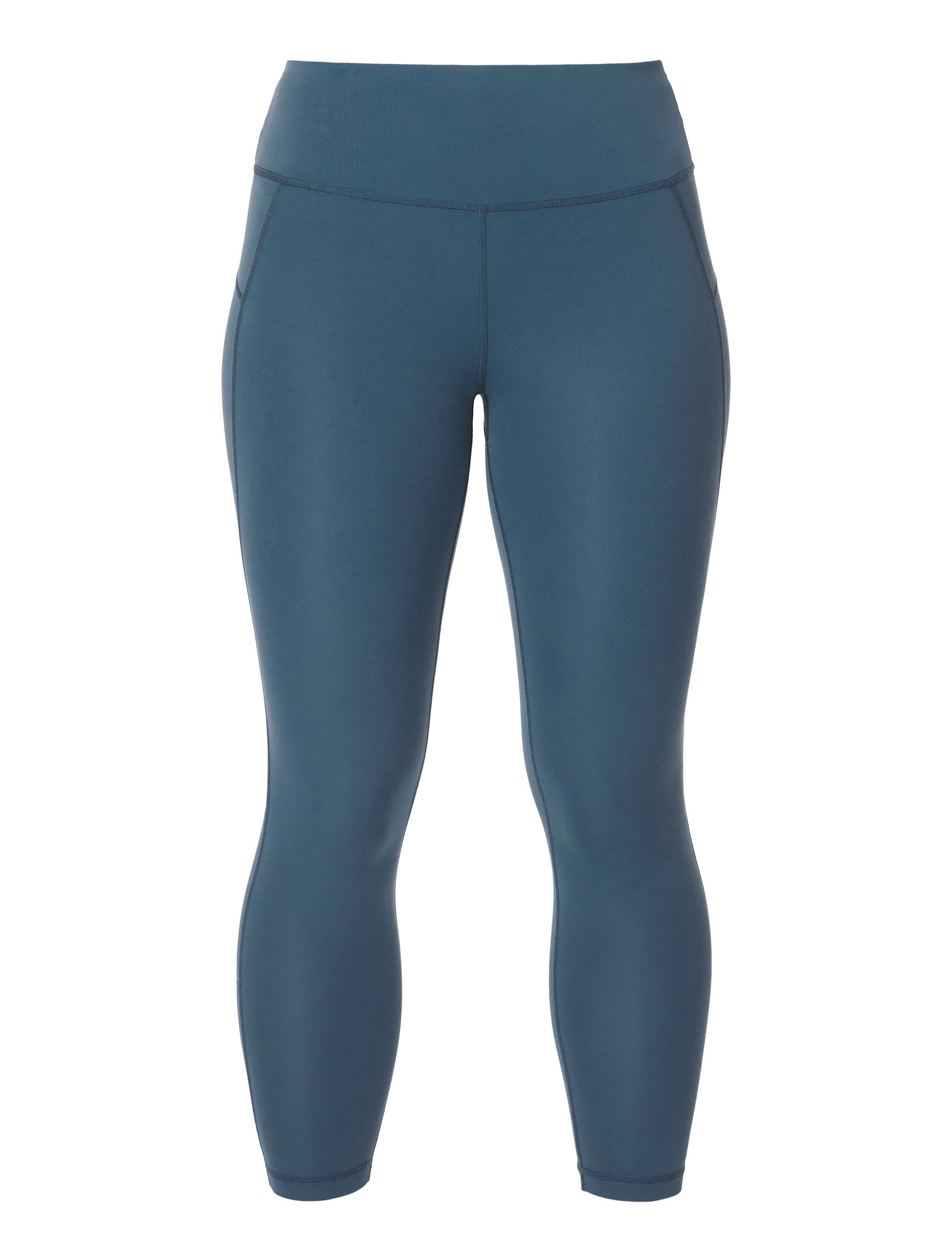 All Day 7/8 Yoga Leggings for Women - Subdued Blue High Waist Workout Pants | Perfect for Gym, Running & Lounge Wear