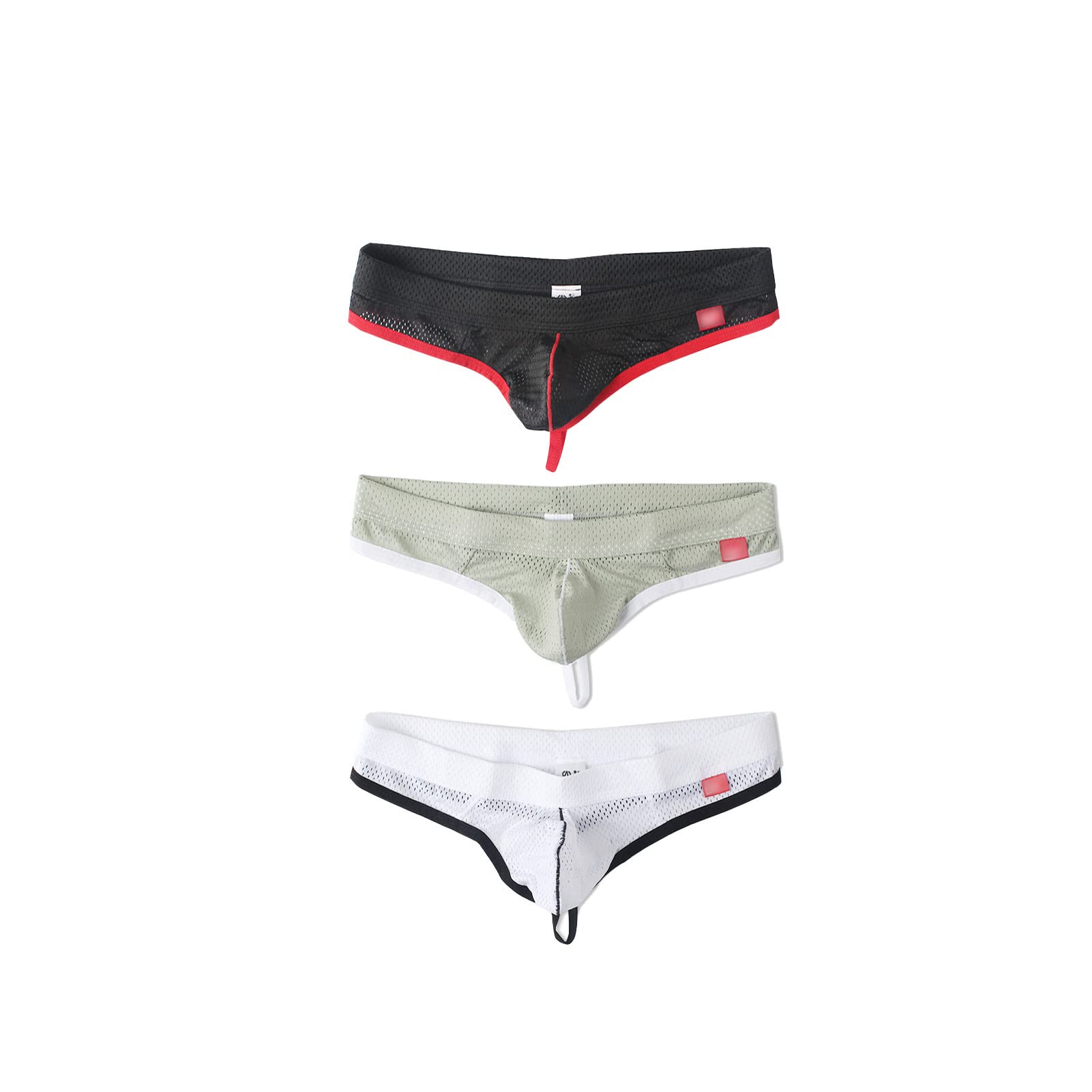 Faringoto Men's Low Rise Nylon Mesh Thong Underwear - Ultra Breathable & Comfortable for Daily Wear, Gym, and Sports Activities