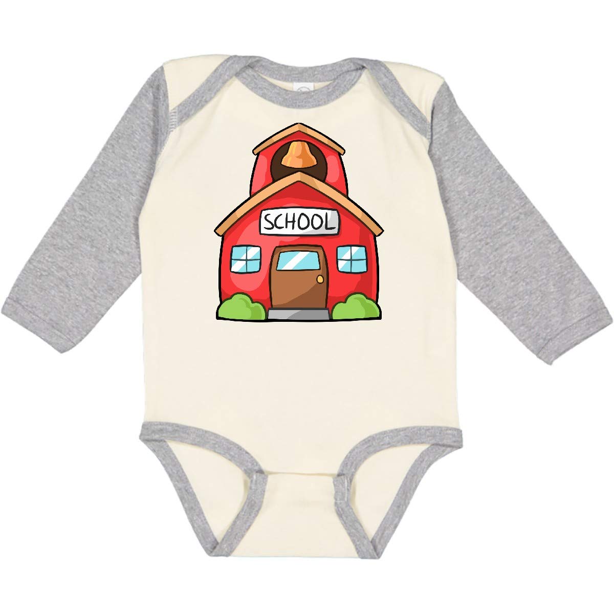 Inktastic Adorable School House Print Long Sleeve Baby Bodysuit - Soft Cotton Onesie for Infants, Perfect for Daycare, Family Photos & Holiday Outfits