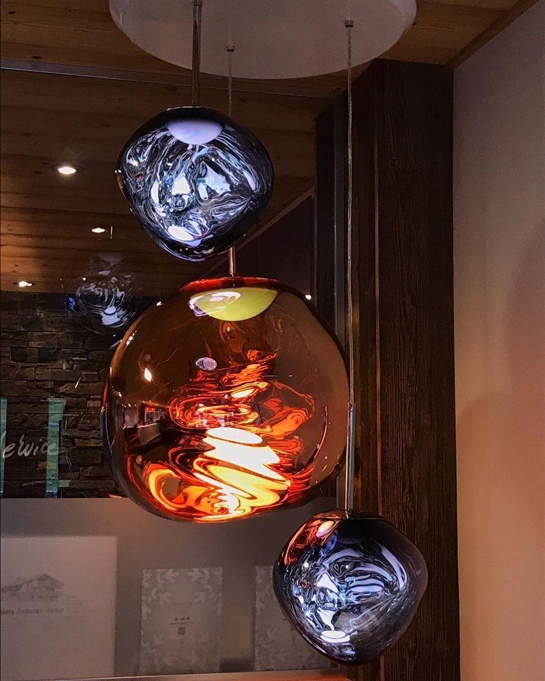Modern Lava Pendant Lamp - Handcrafted Glass Ceiling Light Fixture for Dining Room, Kitchen Island & Bedroom Decor - Dimmable Hanging Light with Unique Volcanic Texture Design