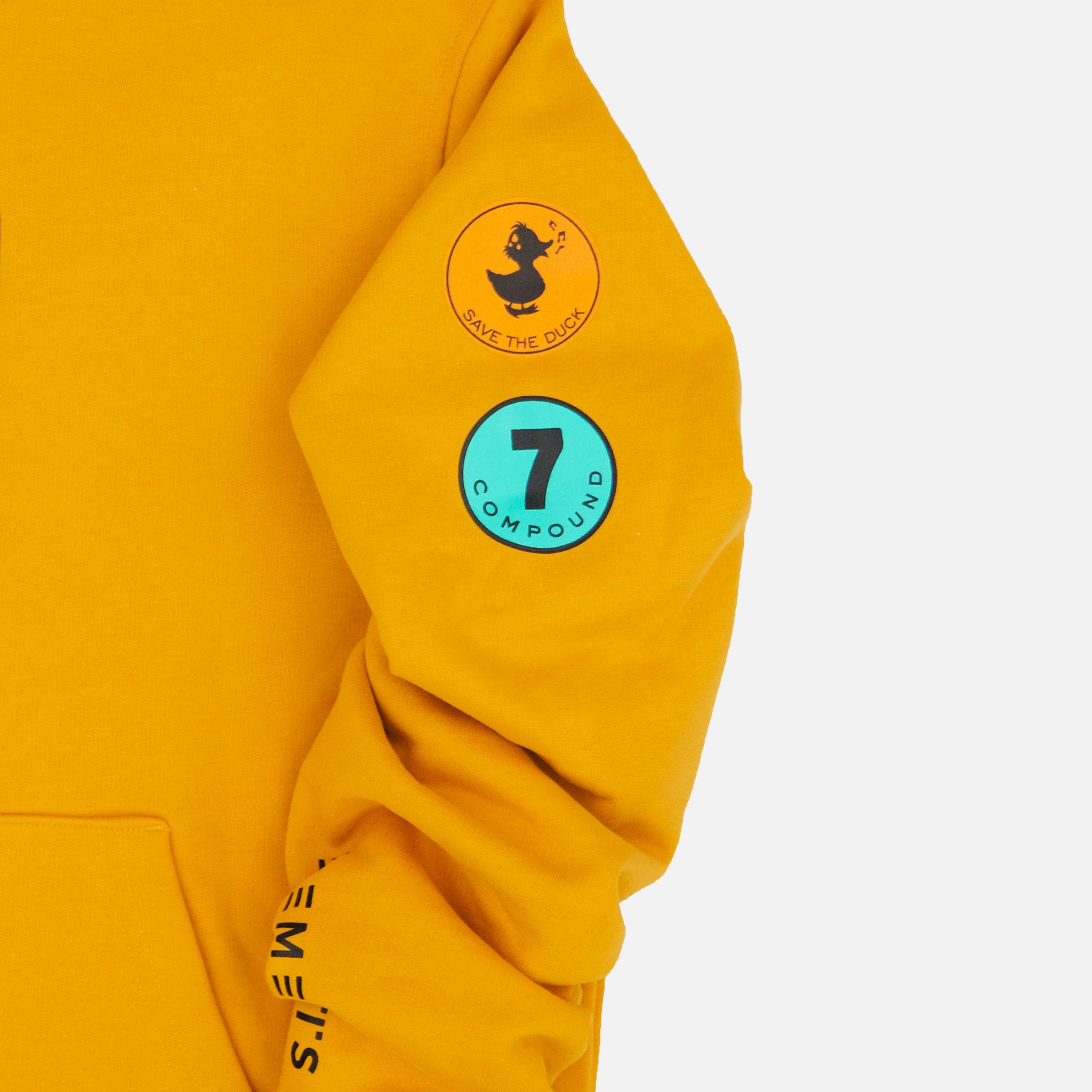 COMPOUND X SAVE THE DUCK 7 Hoodie - Yellow & Black Color Block | Waterproof Winter Jacket for Outdoor Activities & Urban Fashion