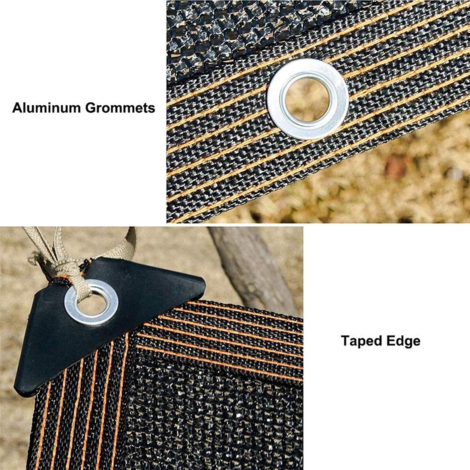 16x20ft 90% Sunblock Shade Cloth - Black UV Resistant Mesh Net Tarp with Reinforced Taped Edges & Grommets - Outdoor Shade Screen for Greenhouse, Garden Plants, Patio, Pool & Backyard Sun Protection