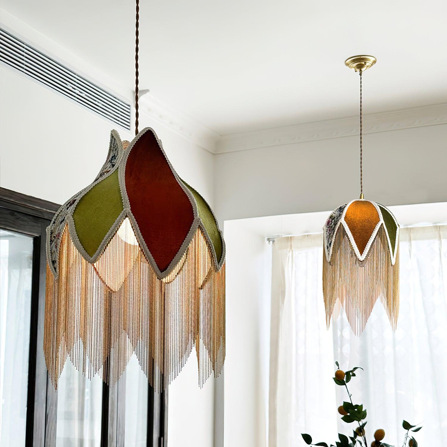 Bette Fringed Pendant Lamp - Modern Boho Chandelier Lighting for Living Room, Bedroom & Dining Room Decor