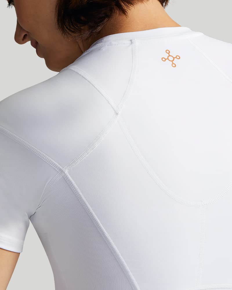 Tommie Copper Women's Posture Corrector Shoulder Support Compression Shirt - UPF 50 Sun Protection for Pain Relief & Better Alignment - Ideal for Yoga, Workouts & Daily Wear