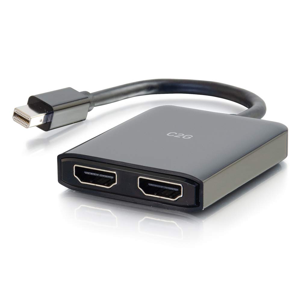 C2G Mini DisplayPort to HDMI 4K Monitor Splitter with 2 Ports & USB Power - MST Support (Not Mac Compatible) - Ideal for Multi-Screen Office Setup & Home Theater Systems - Cables To Go 54292