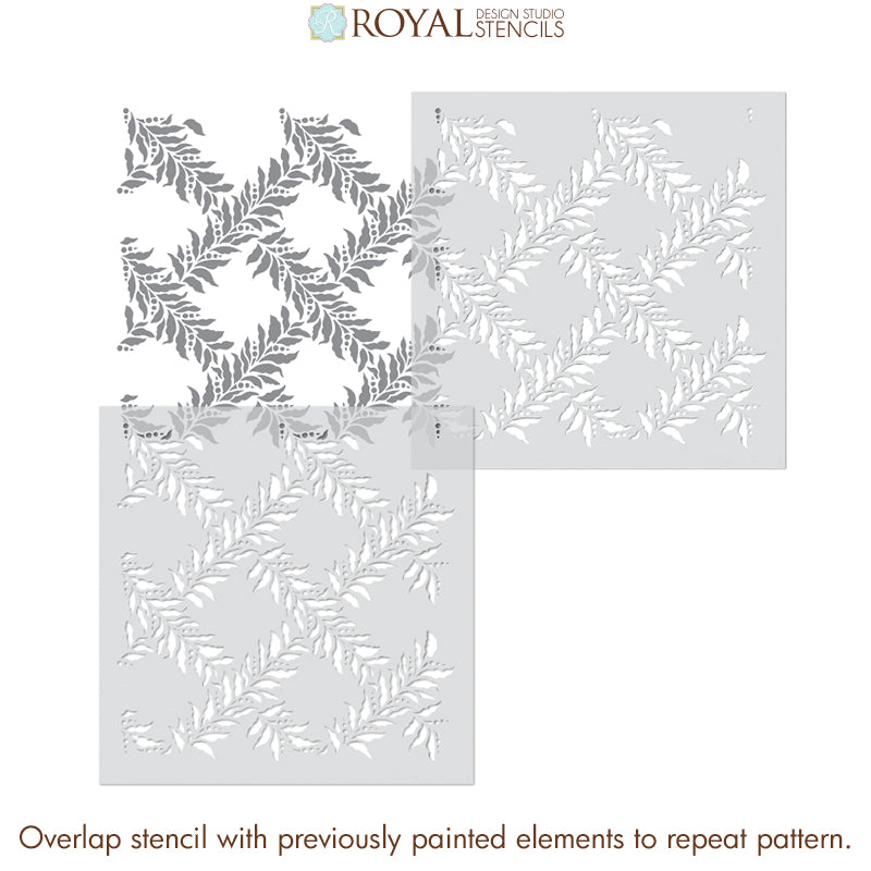 Crossed Garland Stencil - Reusable DIY Craft Template for Holiday Decor, Wall Art, and Wood Signs | Perfect for Christmas, Weddings, and Home Decor Projects