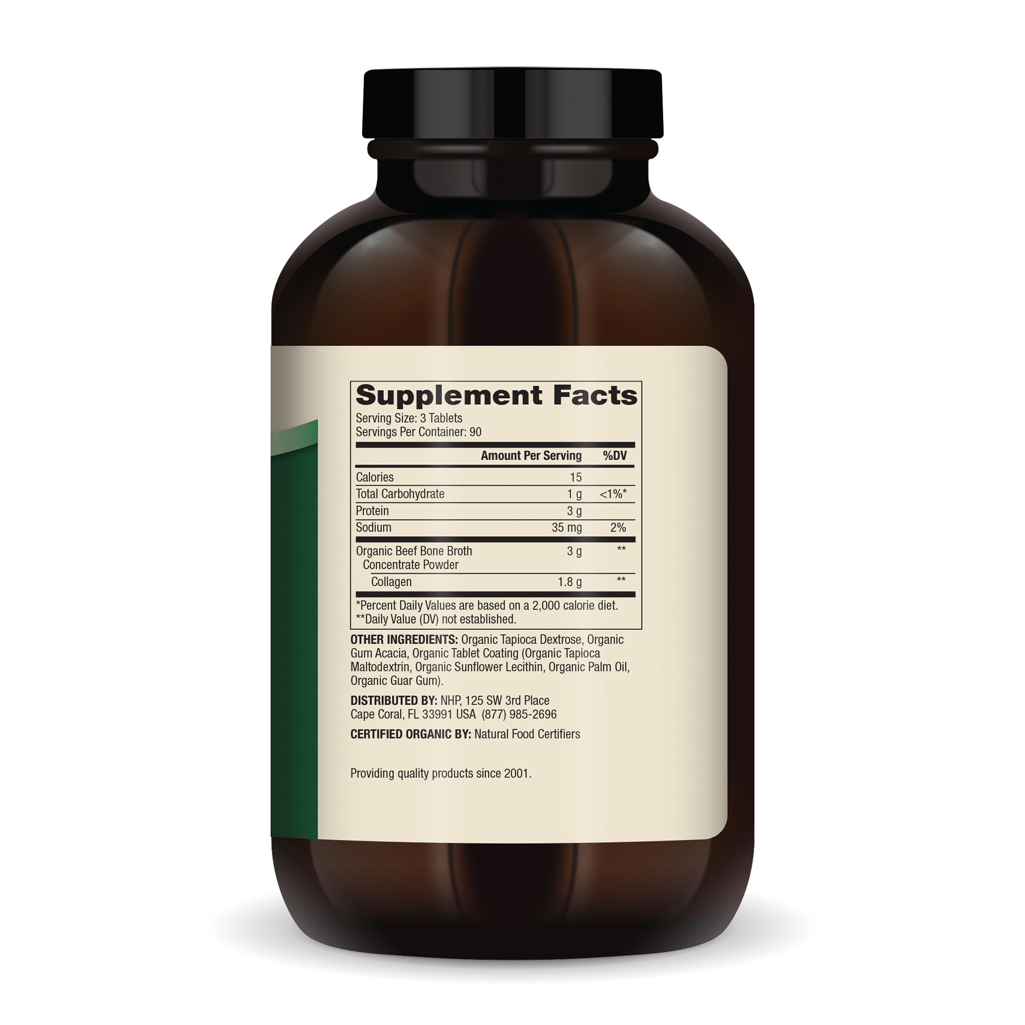 Organic Grass-Fed Beef Bone Broth Collagen Supplement - 270 Tablets (90 Servings) - USDA Certified, Non-GMO - Supports Joint & Bone Health - Perfect for Keto Diet, Post-Workout Recovery & Immune Support