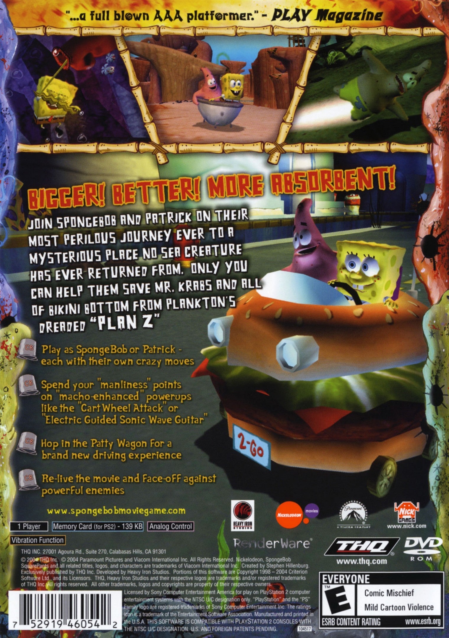 Spongebob Squarepants The Movie DVD - Nickelodeon Animated Comedy Film for Kids & Families - Perfect for Birthday Gifts, Movie Nights, and Kids' Entertainment
