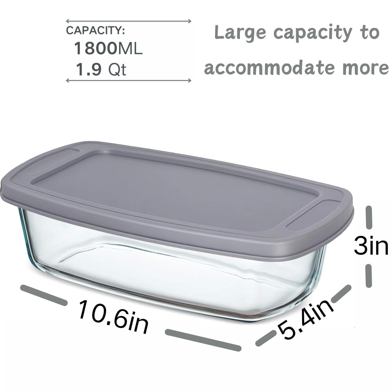 2-Pack Glass Loaf Pan with Lids - 1.9 Quart Baking Dish for Homemade Bread, Banana Bread & Cakes - Oven & Microwave Safe with Non-Slip Handles - Perfect for Holiday Baking, Meal Prep & Gift Giving