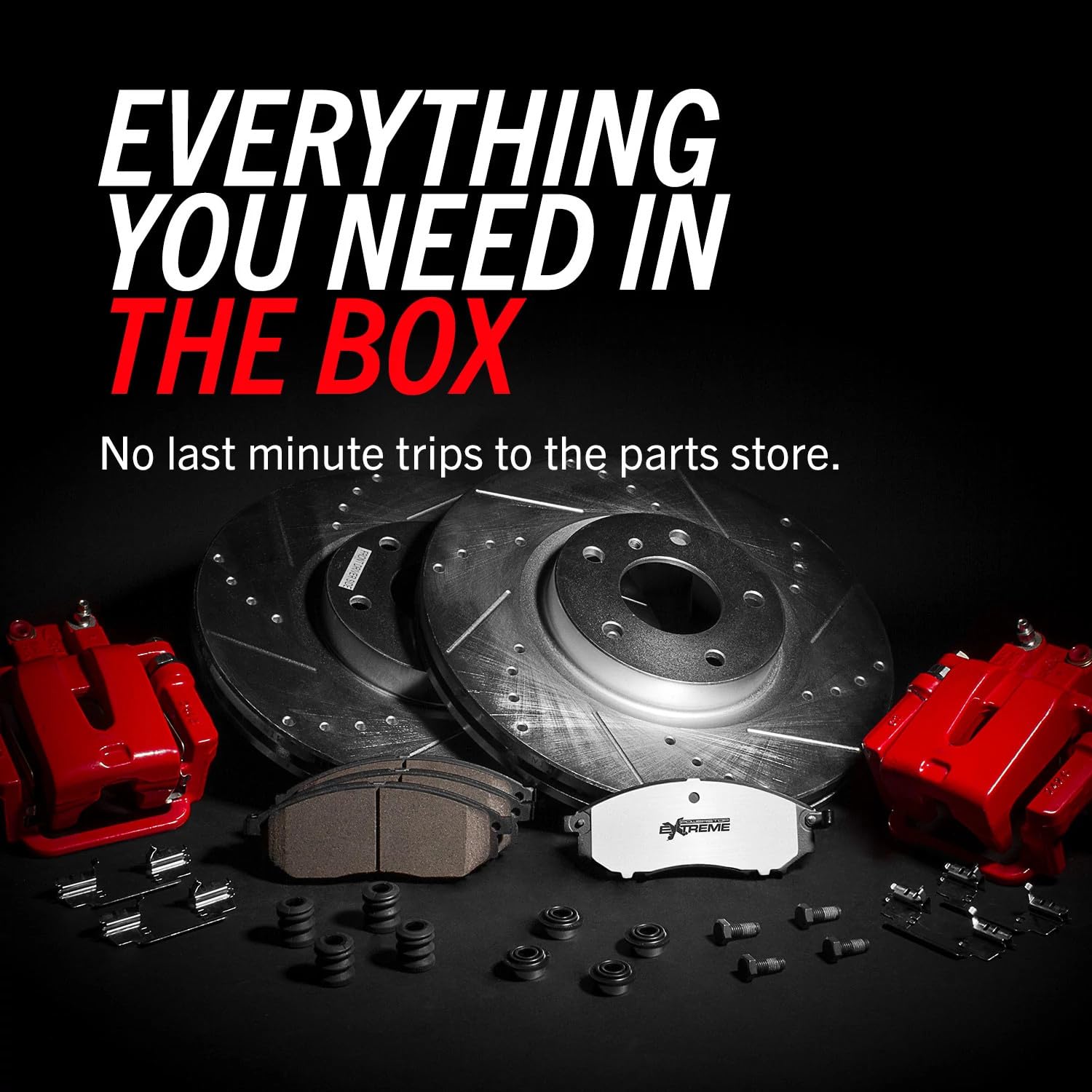 Power Stop KC2154-36 Caliper Kit for 2003-2006 Jeep Wrangler with Rear Disc - Front & Rear Truck Brake Calipers, Drilled & Slotted Rotors, Carbon-Fiber Ceramic Pads - Perfect for Off-Roading, Towing & Heavy-Duty Use