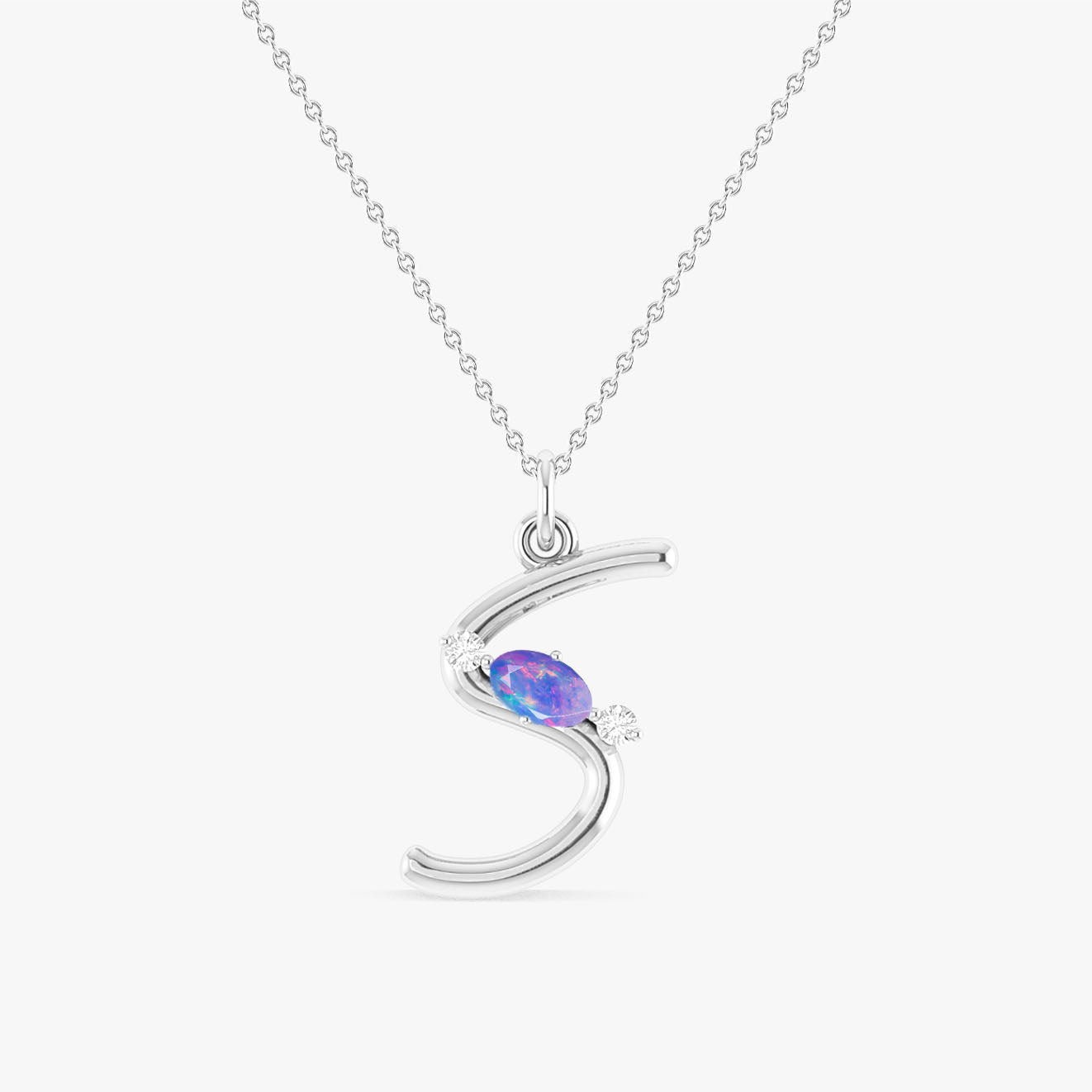 Lavender Opal Gemstone Letter 