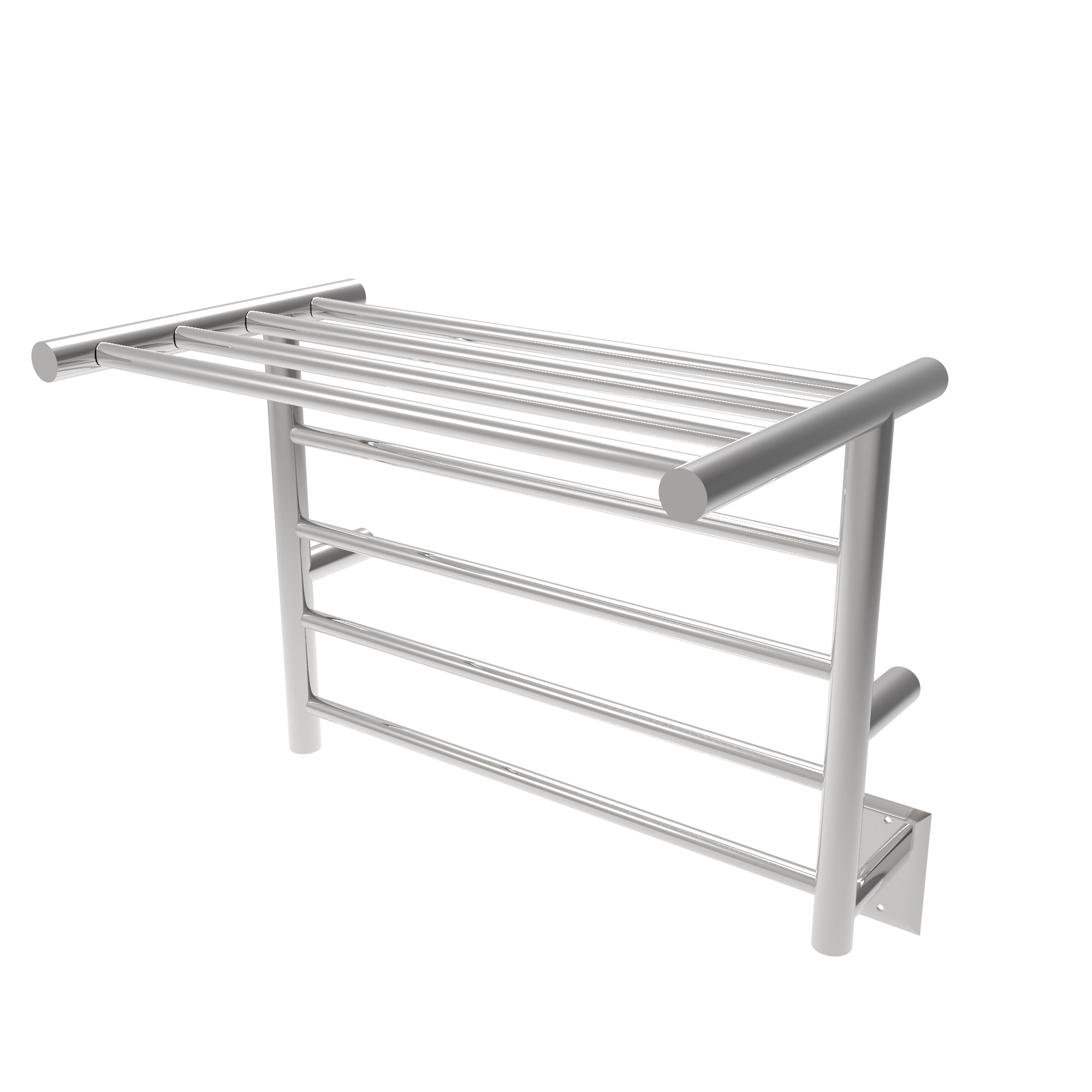 Amba RSH P Stainless Steel Wall Mounted Towel Warmer with Shelf - Polished Finish for Bathroom & Spa Luxury