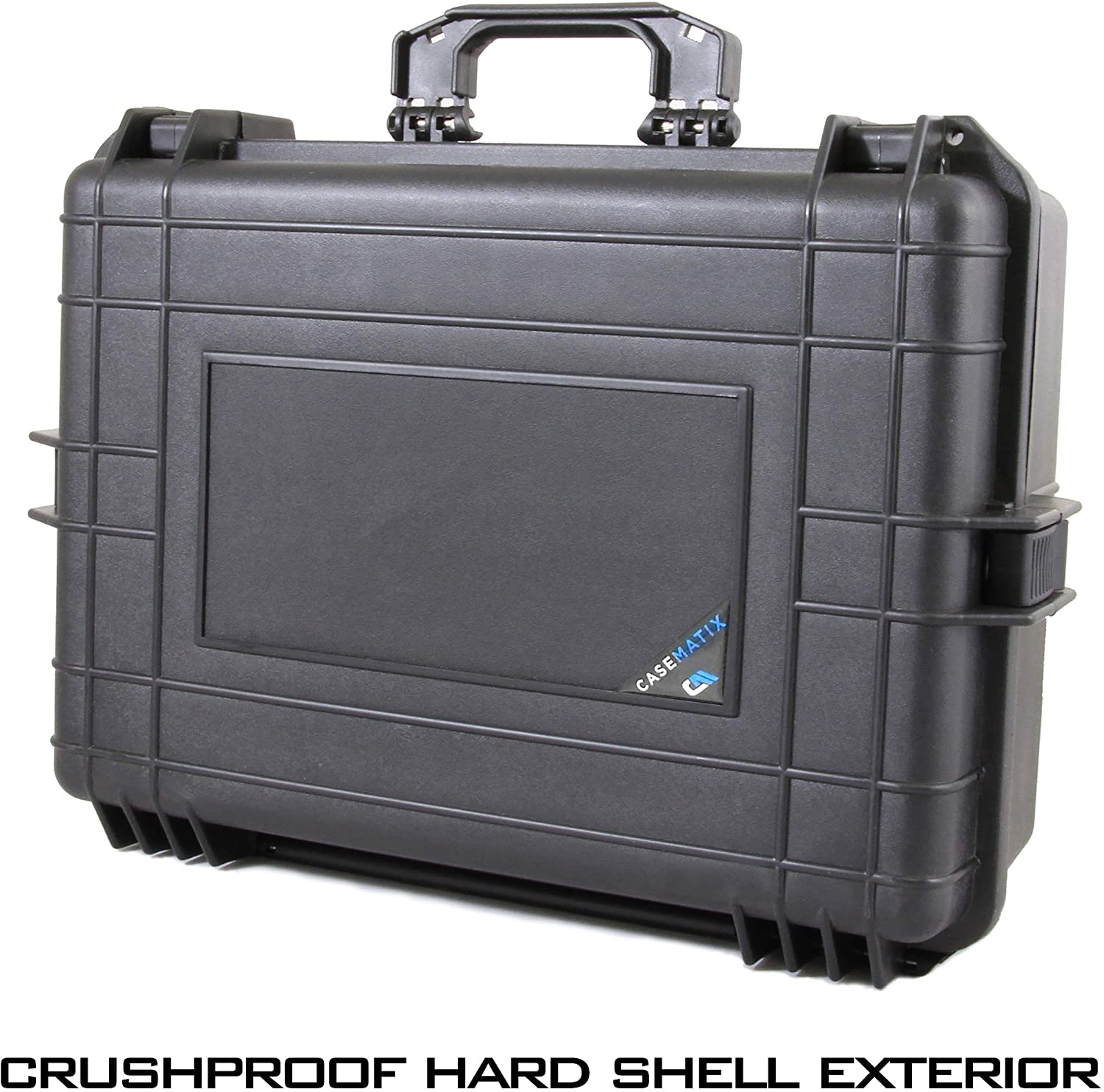 CASEMATIX 23 Customizable 7 Pistol Waterproof & Shockproof Hard Gun Case with Two Layers of Foam - Perfect for Pistols, Magazines Storage and Range Transport