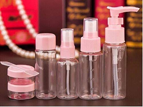7-Piece Portable Travel Cosmetic Bottle Set - Leakproof Shampoo & Toiletries Containers with Spray Bottles for Toiletries, Liquids & Cosmetics | Perfect for Air Travel, Gym & Vacation Packing