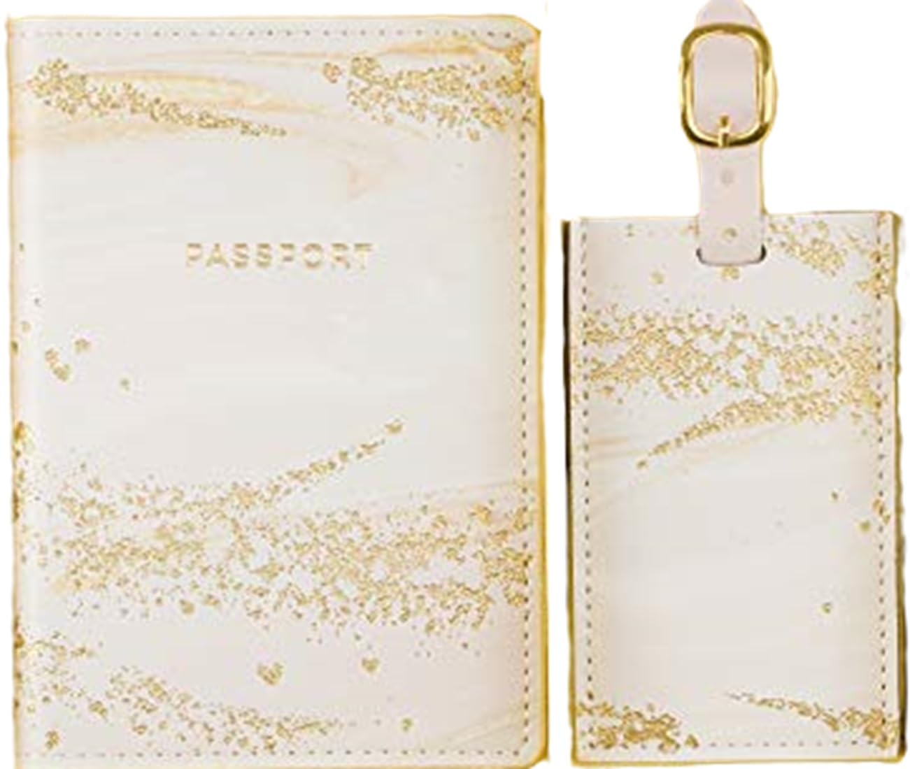 Pink Marble Passport Holder & Luggage Tag Set - Travel Essentials for Women & Men | Perfect for International Trips, Vacations & Business Travel