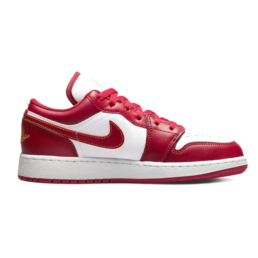 Air Jordan 1 Low GS Sneakers - Cardinal Red & White Basketball Shoes for Girls - Perfect for School, Sports & Casual Wear