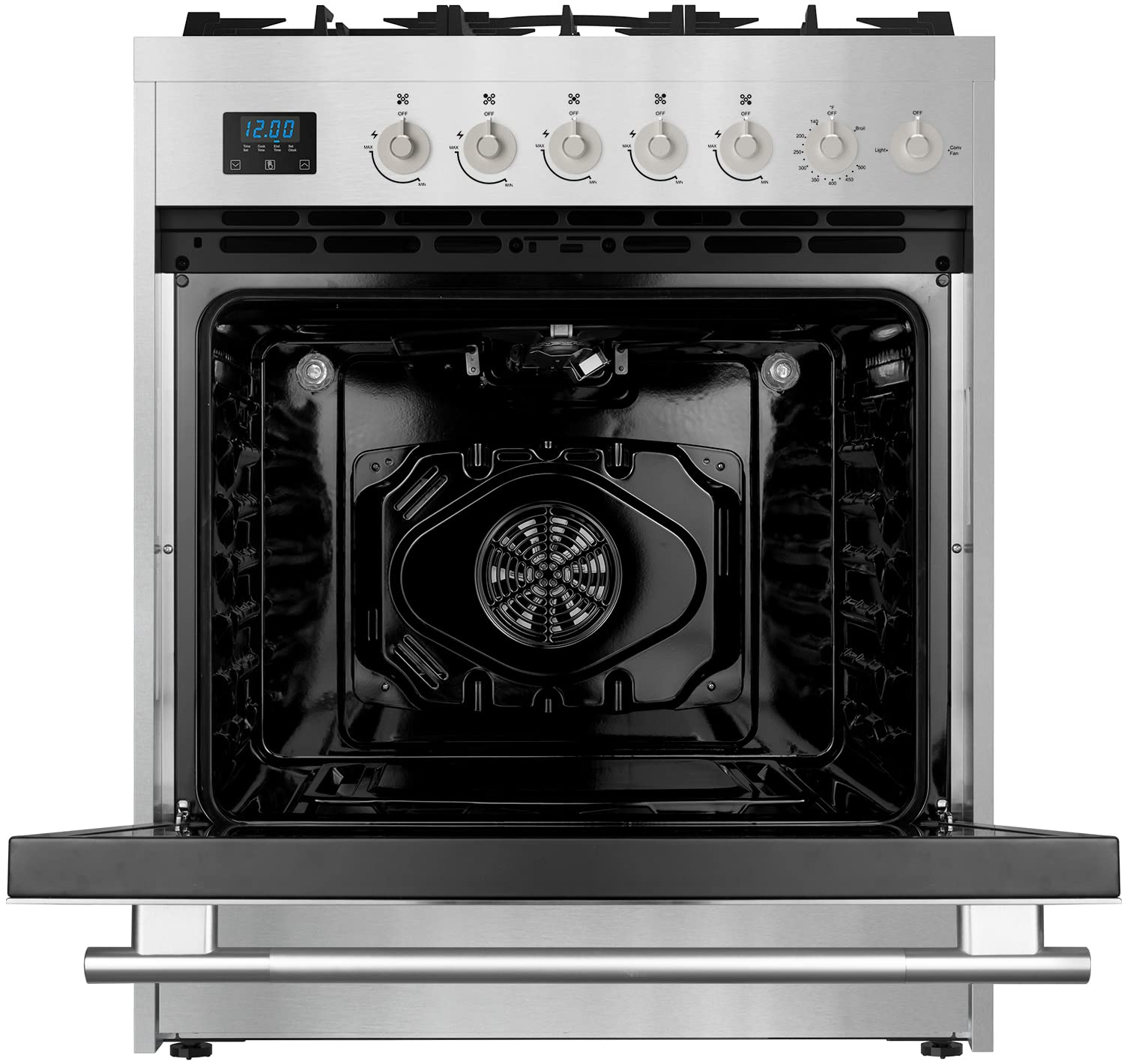 30 Inch 5-Burner Gas Stove Oven with 5.0 cu.ft Convection Oven - GASLAND Chef Series | Digital Timer, Storage Drawer, NG/LPG Convertible | Perfect for Home Kitchens & Professional Cooking