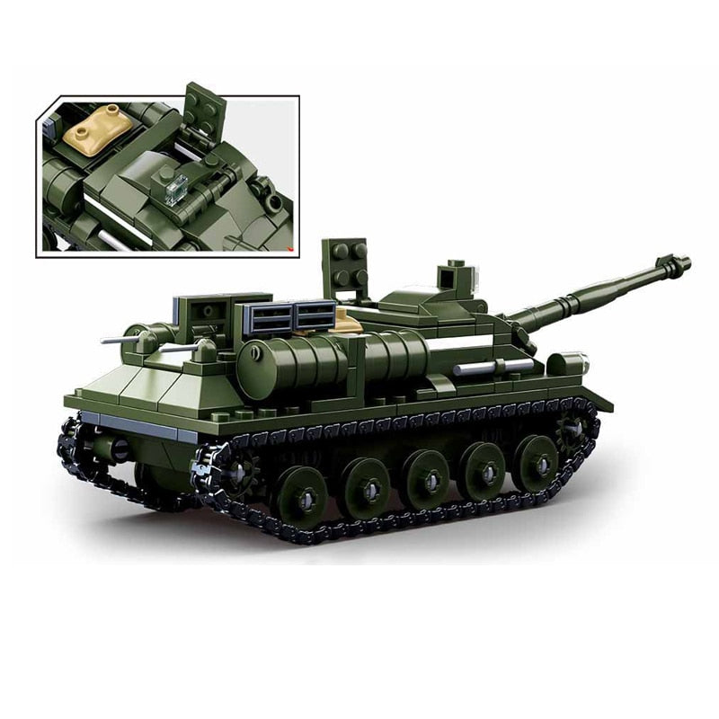 Sluban Military SU-85 Tank Destroyer Building Blocks Set - WWII Russian Army Model Kit for Adults & Kids - Perfect for Collectors, War History Enthusiasts & DIY Tank Model Projects