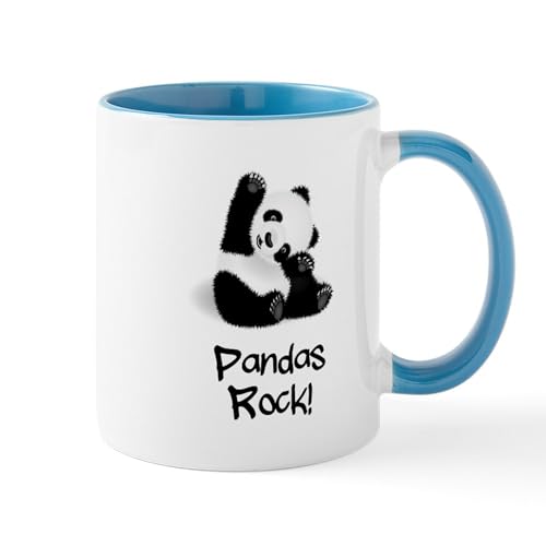 White/Blue Inside - Panda's Rock! Mugs
