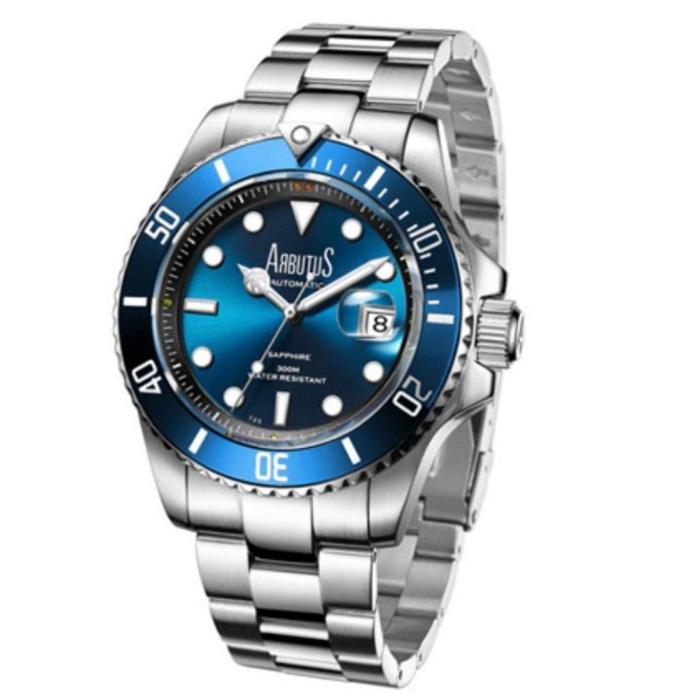 ARBUTUS AR1907SUS Men's Dive Watch with Blue Dial - Waterproof Sports Watch for Swimming, Diving & Outdoor Activities