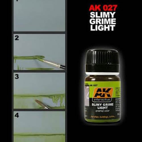 AK Interactive AK027 Weathering Slimy Grime Light Enamel Paint - 35mL for Model Kits, Miniatures & Dioramas - Perfect for Realistic Rust, Dirt & Grime Effects