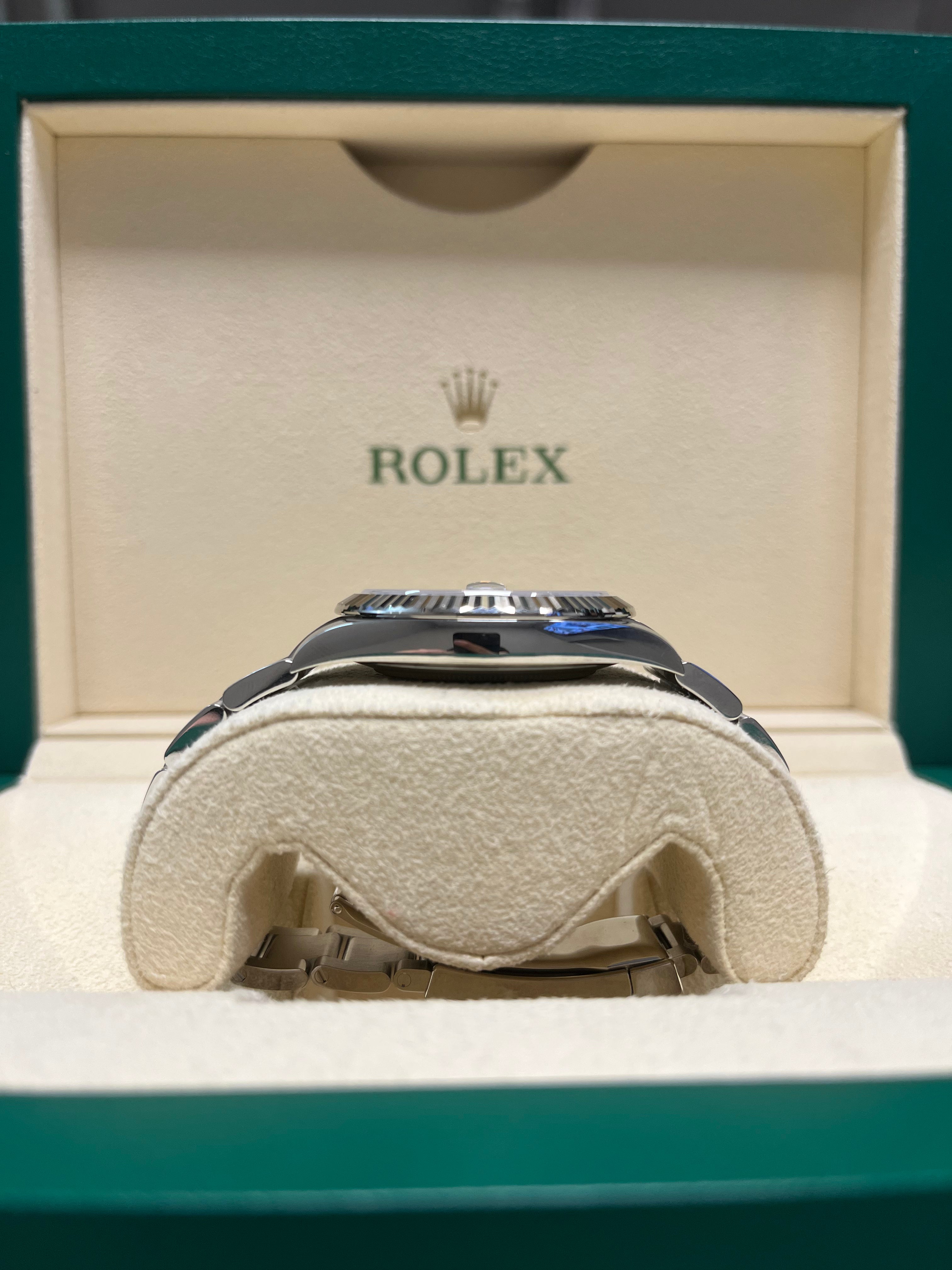 Rolex Datejust 41 Stainless Steel & White Gold Watch - Fluted Bezel, Black Diamond Dial, Oyster Bracelet (Ref.126334) | Luxury Men's Dress Watch for Business & Formal Occasions