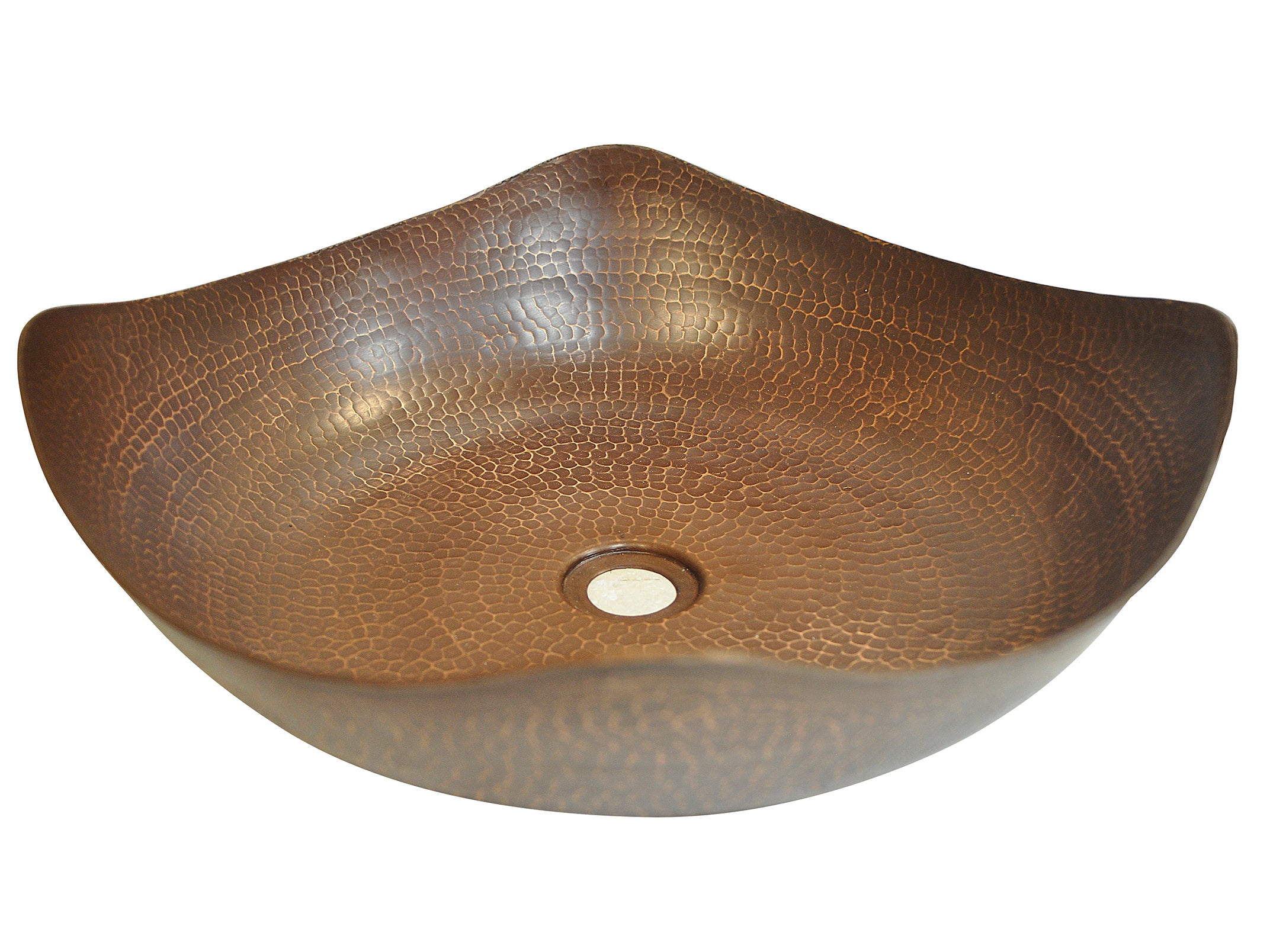 Hammered Copper Vessel Sink with Four Peaks Design - Modern Farmhouse Bathroom Vanity Sink for Rustic Home Decor