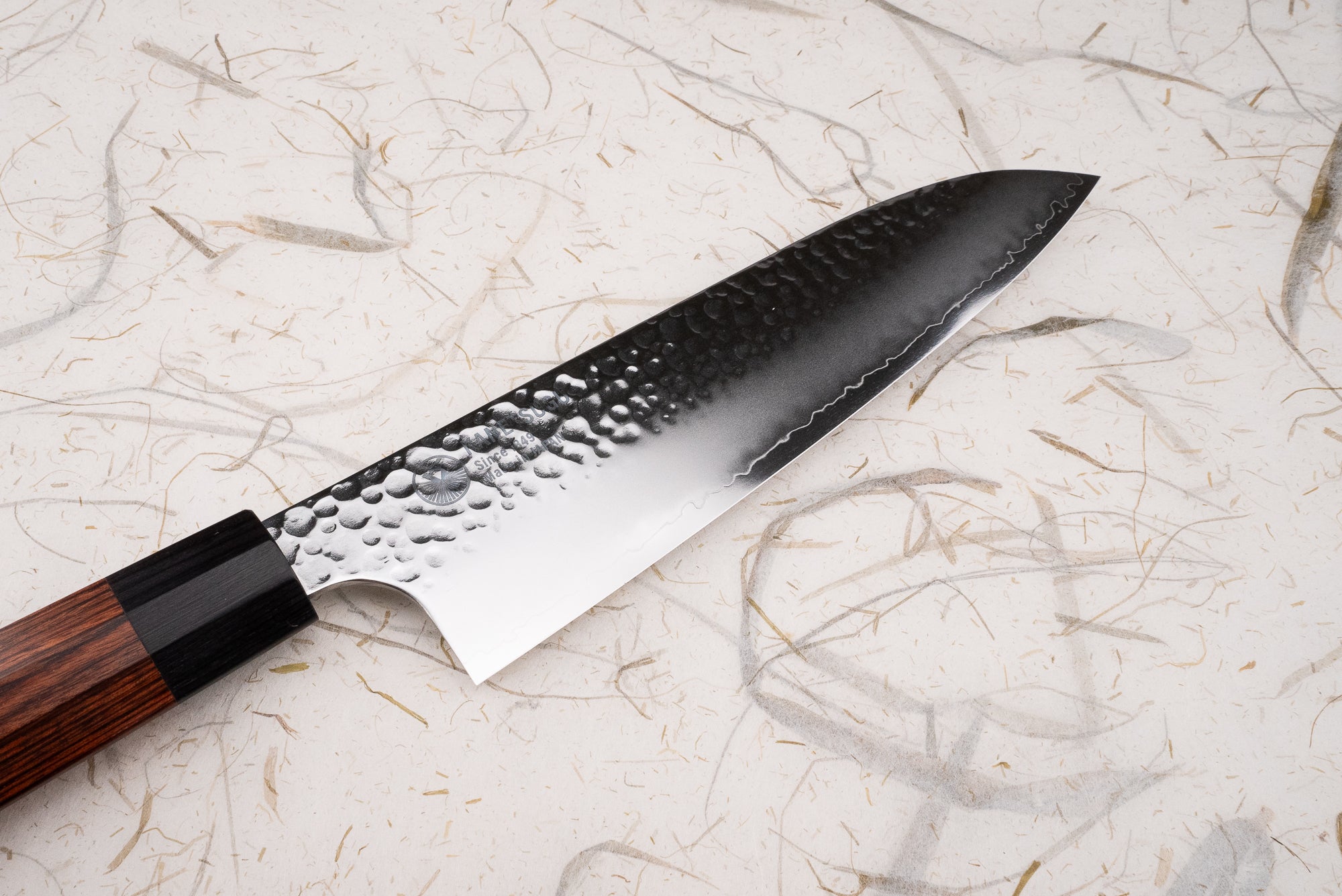 Premium Seki Kanetsugu Heptagon Wood® Santoku Knife 170mm - Japanese Damascus Steel Blade for Professional Chefs & Home Cooking - Perfect for Slicing, Dicing & Chopping Vegetables, Meat & Fish