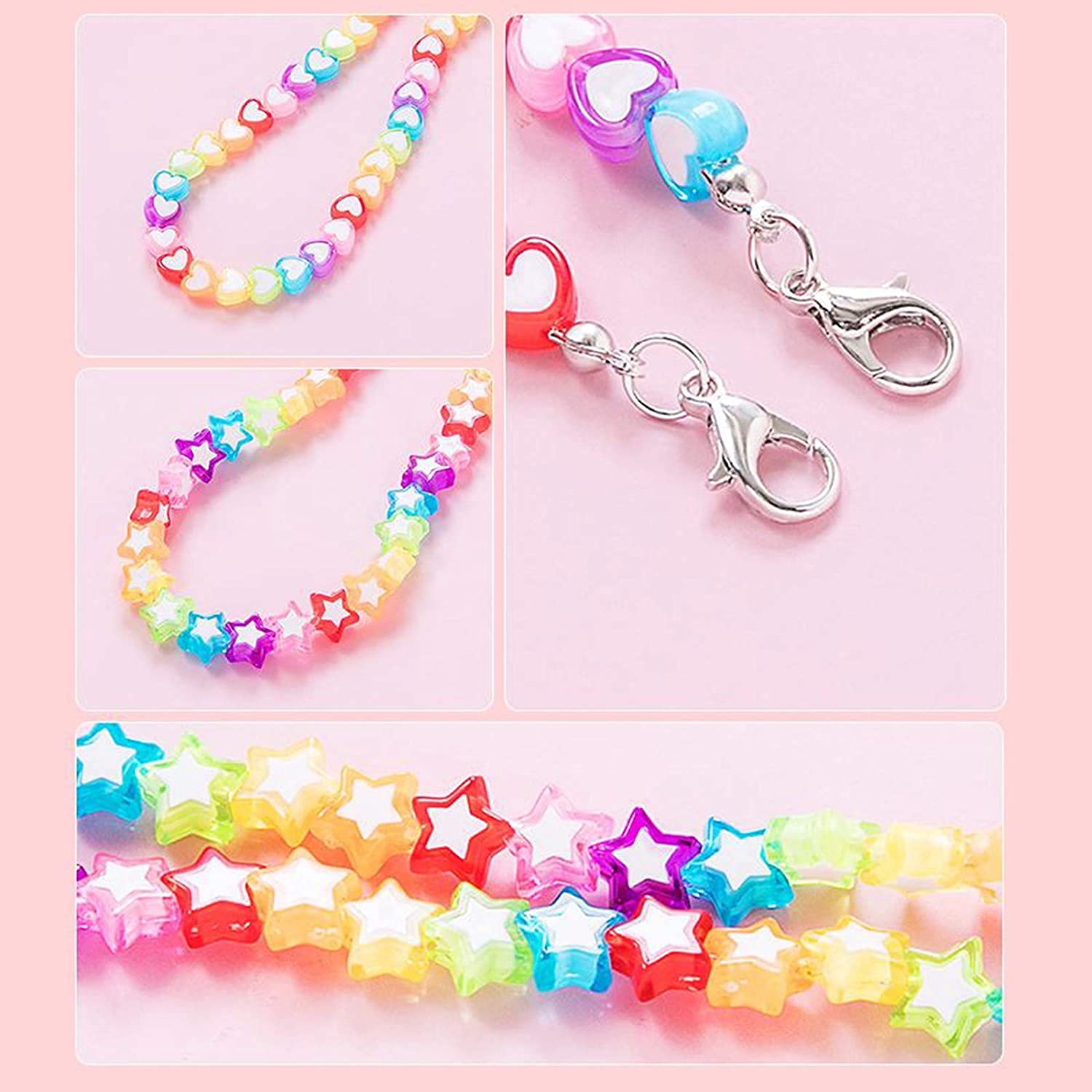 Cute Acrylic Heart Kids Mask Lanyard - Safe Clip Holder for Boys & Girls (Mask Not Included) - School & Travel Use