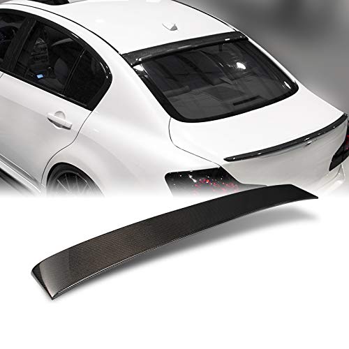EPARTS Carbon Fiber Rear Window Visor & Roof Spoiler Wing for 2008-2013 Infiniti G37 Coupe - Enhances Aerodynamics & Style for Sports Car Enthusiasts